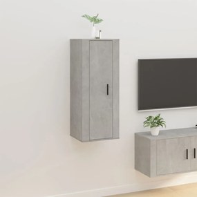 Dulap TV montat pe perete, gri beton, 40x34,5x100 cm 1, Gri beton, 40 x 34.5 x 100 cm