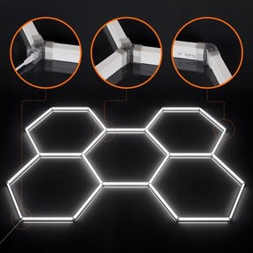 LED Stm plafonieră HEXAGON LED/192W/85-265V 5000K CRI 90 IP54 albă