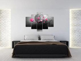 Tabloul cu bile abstracte roz (150x105 cm)