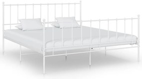 vidaXL Cadru de pat, alb, 200x200 cm, metal