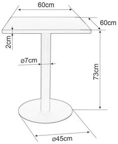 Masă de bar Barclay mic - pătrat, negru