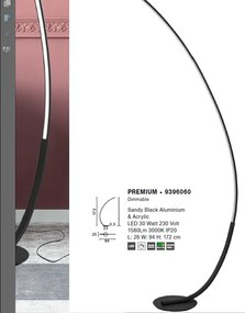 Lampadar / Lampa de podea LED design modern Premium black NVL-9396060