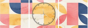 Tablou - Abstracție cu modele retro (cu ceas) (90x30 cm)