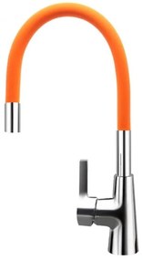 Baterie bucatarie monocomanda pipa flexibila portocaliu TRENDY S