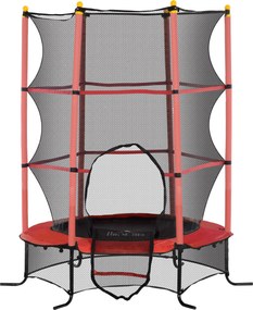 HOMCOM Trambulină pentru Copii 3-10 Ani cu Plasă de Siguranță, Suprafață Elastică cu Țevi Căptușite, Ø163x190 cm, Roșu | Aosom Romania