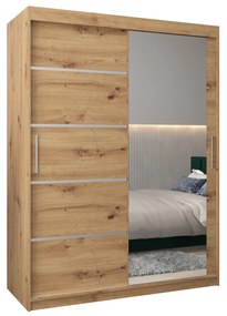 Dulap de haine 150 cm cu oglindă Verika 2 150 (stejar artisan). 1064199