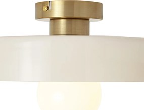 Plafonieră retro bronz cu sticlă bej - Jina