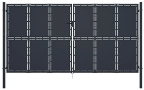 vidaXL Poartă de grădină, antracit, 400 x 200 cm, oțel