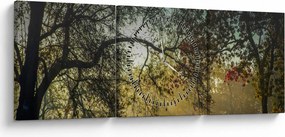 Tablou cu răsărit de soare (cu ceas) (90x30 cm)