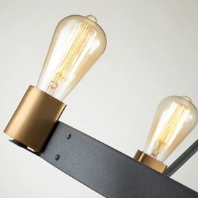 Quintiesse QN-SILAS-4P-DZ - Lustră cu tijă SILAS 4xE27/60W/230V, negru/auriu