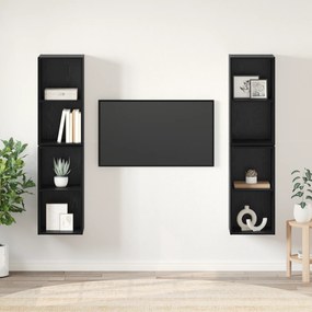 vidaXL Dulap pentru TV pe Perete 4 pcs Stejar negru 37 x 37 x 72 cm