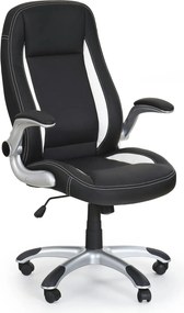 Scaun de birou SATURN, negru, piele ecologica perforata, 67x65x112/120