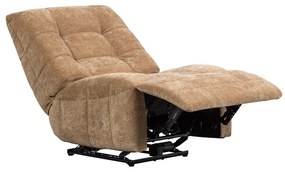 Fotoliu maro deschis reglabil de relaxare cu tapițerie din catifea reiată Hein – WOOOD