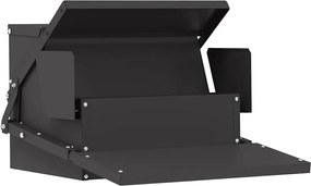 vidaXL Hrănitor cu pedale pentru pui Negru 50 x 40 x 29 cm
