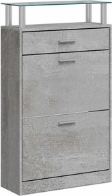 vidaXL Pantofar, gri beton, 63x24x104 cm, lemn prelucrat