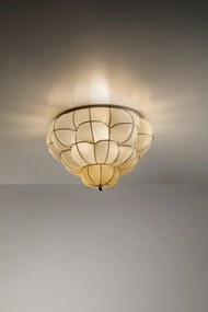 Plafonieră SIRU POUFF 3xE27/60W/230V crom/bej sticlă venețiană