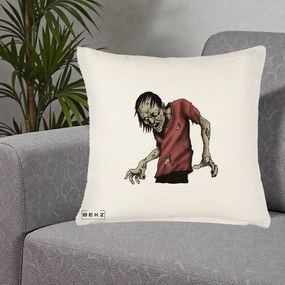 Perna Decorativa Halloween Zombie Infricosator, 40x40 cm, Crem Reliefat, Husa Detasabila, Perna Inclusa, BEKZ®