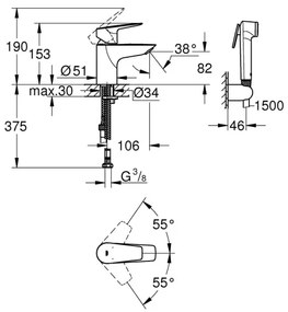 GROHE START EDGE 23773001 - Baterie pentru lavoar, mărime S, crom lucios