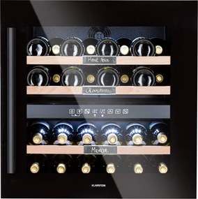 Klarstein Vinsider 36 Onyx Edition, vinotecă, 85 l, 5-22°C, 2 zone.