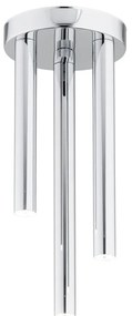 Plafoniera cu 3 surse de iluminat design modern Sandrino crom 14cm