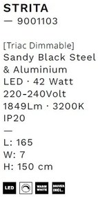 Lustra LED suspendata stil minimalist liniar STRITA L-165cm