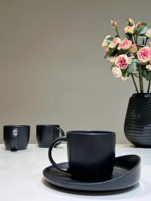 Cana mare Vulcano, glazura neagra mata, 380ml