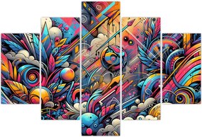 Tablou - Graffiti multicolor (150x105 cm)