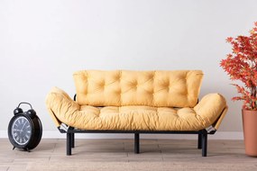 Canapea Extensibilă cu 3 Locuri Nitta Triple, Mustar