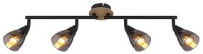 Plafoniera 4L design modern Mubby negru, maro