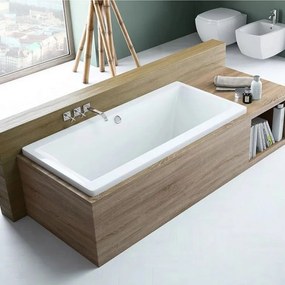 Cada dreptunghiulara Radaway Aridea acril 180x80 cm alb lucios