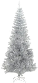 Pom de Craciun artificial cu suport argintiu 180 cm PET 1, Argintiu, 180 cm