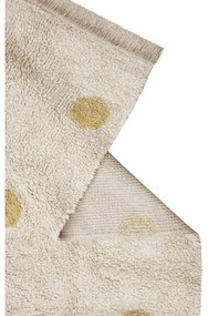 Covor pentru copii galben ocru/crem lavabil/țesut manual din bumbac 120x160 cm Hippy Dots Honey – Lorena Canals