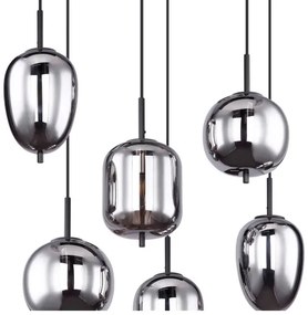 Lustră pe cablu BLACKY 6xE14/40W/230V neagră Globo 15345-6