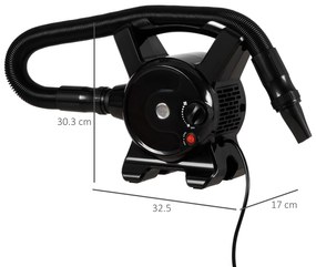 Uscator pentru caini PawHut cu viteze reglabile si 3 accesorii incluse, 2400w, Negru | Aosom RO