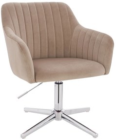 HR190CROSS Scaun Latte din Catifea cu Bază Cromata