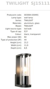 Aplica de Perete Exterior, Protectie IP44, TWILIGHT