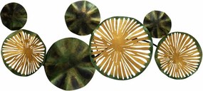 Decoratiune perete ASTRID - CH102-1, verde/auriu, metal, 79x35 cm