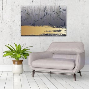 Tablou - Albastru și aur abstracție N⁰1 (90x60 cm)