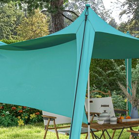 Outsunny Pânză de protecție solară, rezistentă la apă, ajustabilă, ușoară, pliabilă, suporturi din oțel, 3x3x2m, Albastru cer | Aosom Romania