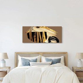 Tablou - Abstracție maro auriu N⁰2 (120x50 cm)