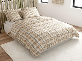 Lenjerie de pat microplush PLAID crem Dimensiunile lenjeriei: 2 buc 70 x 90 cm | 200 x 220 cm