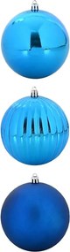 vidaXL Set de globuri de Crăciun XXL 3 pcs albastru Plastic