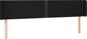 vidaXL Tăblie de pat cu aripioare negru 183x16x78/88 cm textil