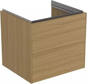 Dulap baza suspendat Ideal Standard Atelier Conca 2 sertare finisaj stejar deschis 60 cm