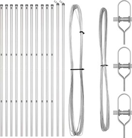 vidaXL Stâlp de gard. 13 pcs Argintiu Oțel