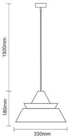 Lustră suspendată pe cablu din lemn masiv, 1xE27/60W/230V, Ø 33 cm, stejar/nuc/lemn de cauciuc