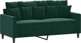 vidaXL Canapea cu 2 locuri, verde închis, 140 cm, catifea