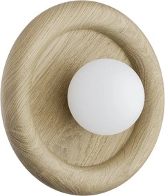 Aplica baie lemn si sticla IP44 RONDO stejar