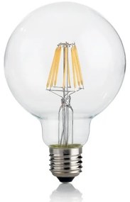 Bec LED E27 8W GLOBO D95 TRASPARENTE 3000K 101323