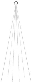 Brad de Craciun pe catarg, 108 LED-uri, alb cald, 180 cm Alb cald, 180 x 70 cm, Becuri LED in forma dreapta, 1